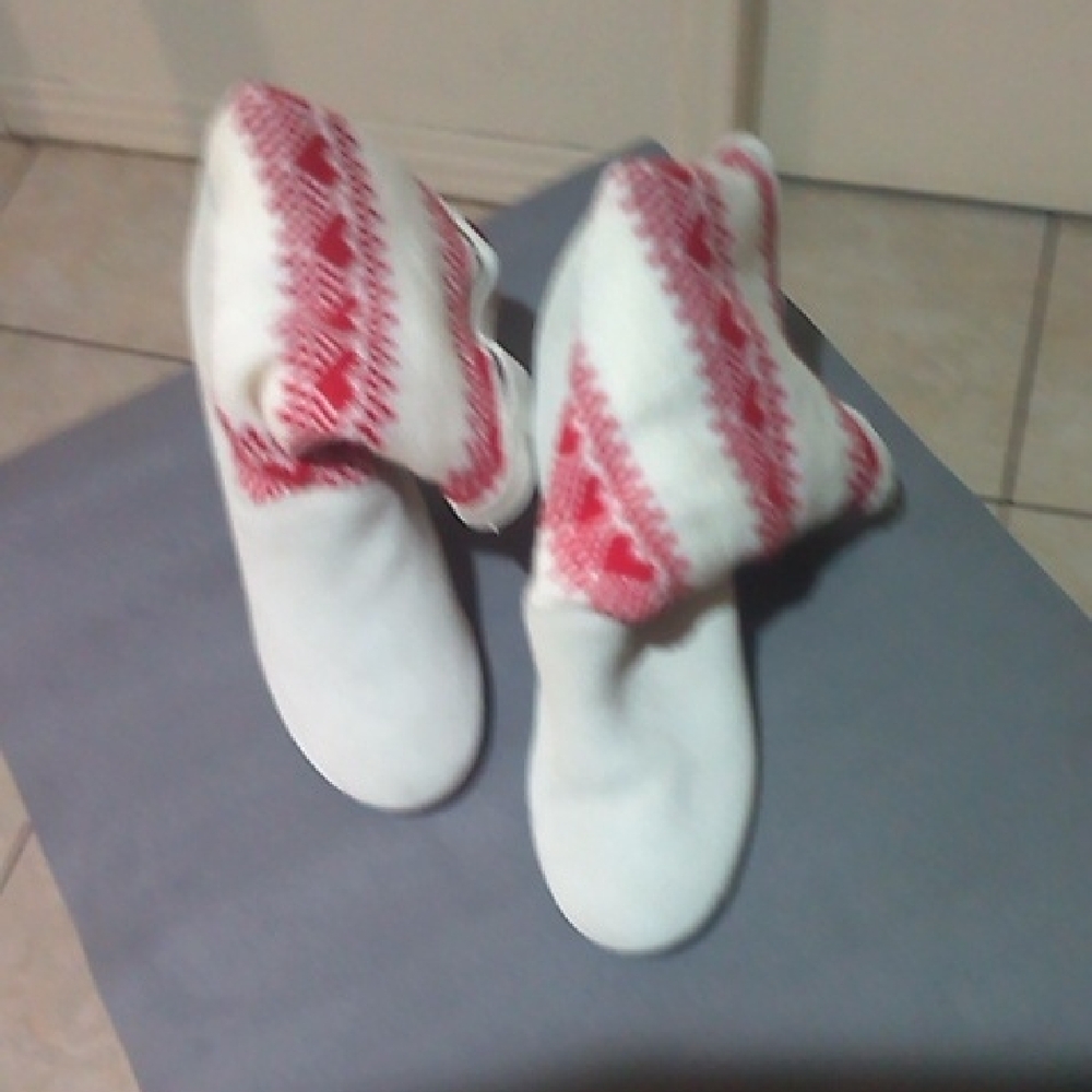 Vintage Red And White Pastry Booties